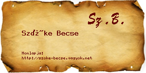 Szőke Becse névjegykártya